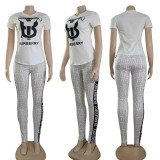 Fashion Short Sleeve Sports Two Piece Set