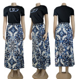 Fashion casual short sleeved set (top+pleated skirt)