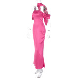 One-Shoulder Strapless Backless Dress