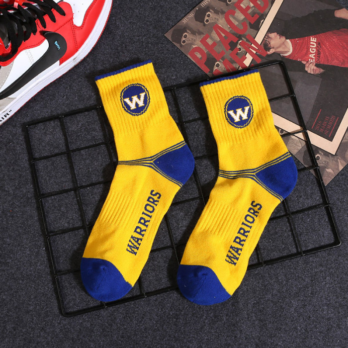 Men's High-Cut Basketball Socks with NBA Lettering - Mid-Calf Cotton Athletic Socks