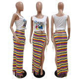 Handmade Crochet Tassel Tie Casual Beach Skirt