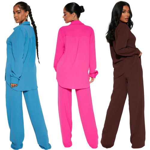 Effortless Style with ihoov's Casual Elastic Wash-and-Wrinkle Two-Piece Set