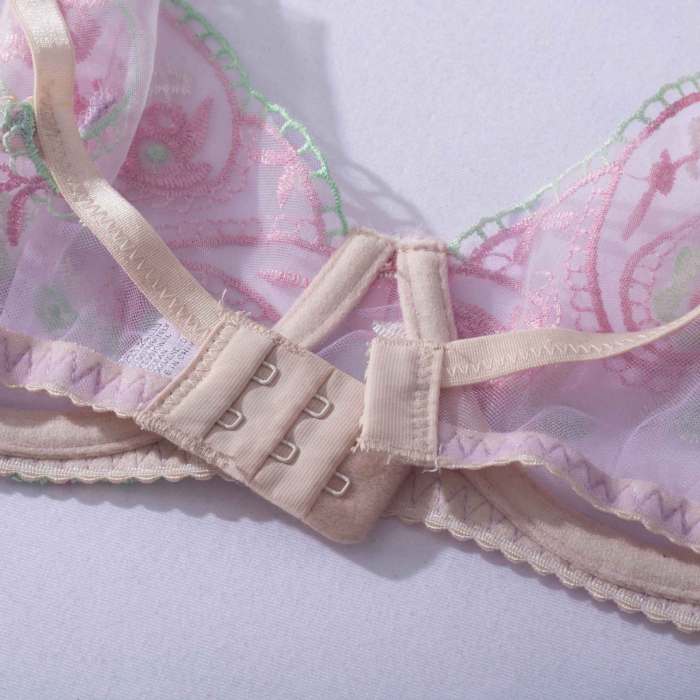 Embroidery Mesh Fabric Lingerie Set
