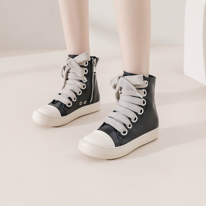 ihoov's Bold and Edgy High-Top Sneakers Ankle Boots