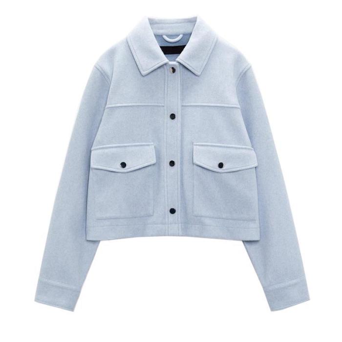 Collar Turn-Down Long Sleeve Soft Jacket Coat