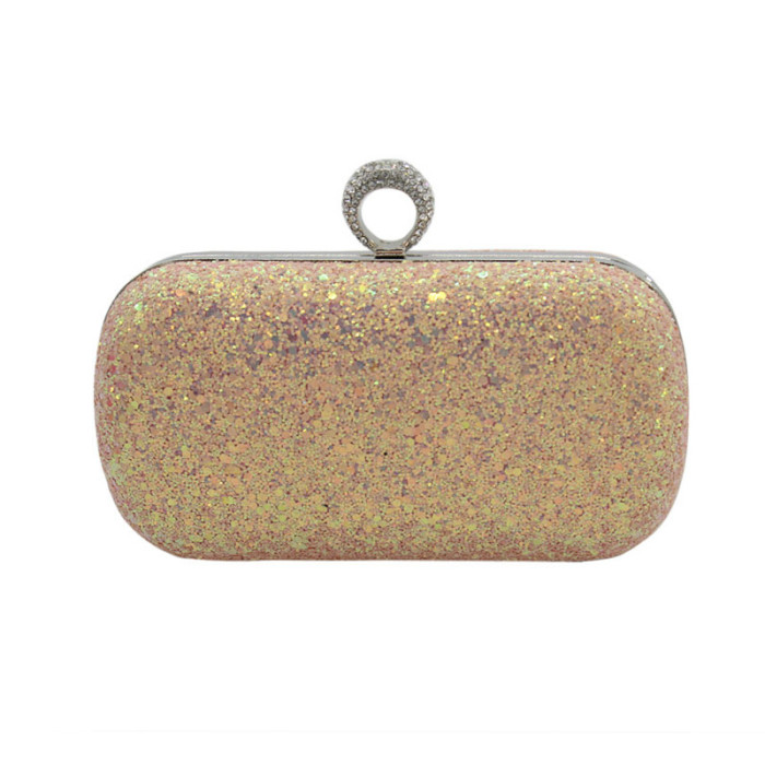 Shimmering Evening Clutch Bag with Ring Handle