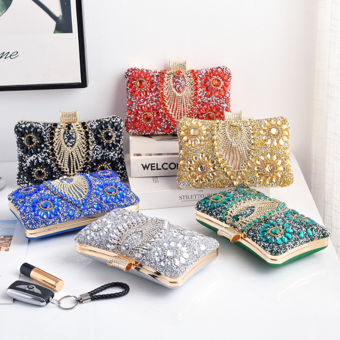 Diamond Evening Clutch bag with Chain for Women