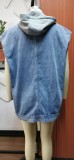 Hooded Fashion Trendy Women's Denim Tank Top