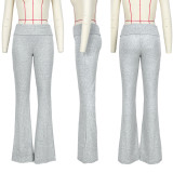 Fashionable and Comfortable Slimming Flared Pants with High Waist and Low Rise