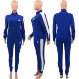 Outdoor Sports Solid Embroidered Zipper Coat Set