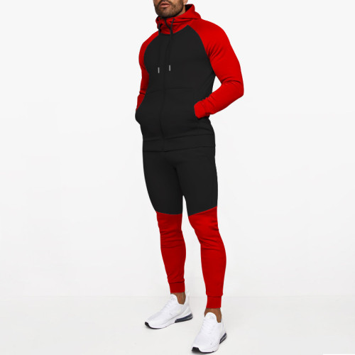 Customizable Logo Color Block Sportswear Set for Men