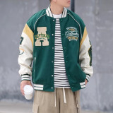 Autumn Embroidery Loose Patchwork Street Casual Baseball Jacket