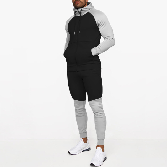 Customizable Logo Color Block Sportswear Set for Men
