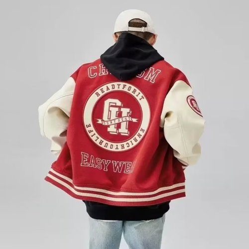 HINISM badge series vintage Baseball Jacket for men