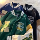Autumn Embroidery Loose Patchwork Street Casual Baseball Jacket