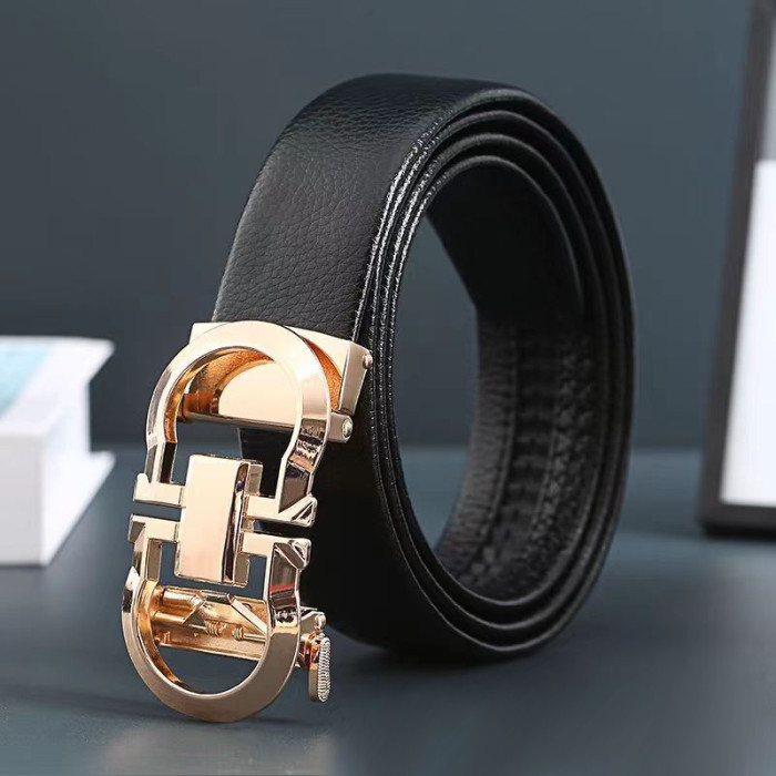 Automatic Buckle Men's Business Genuine Leather Belt