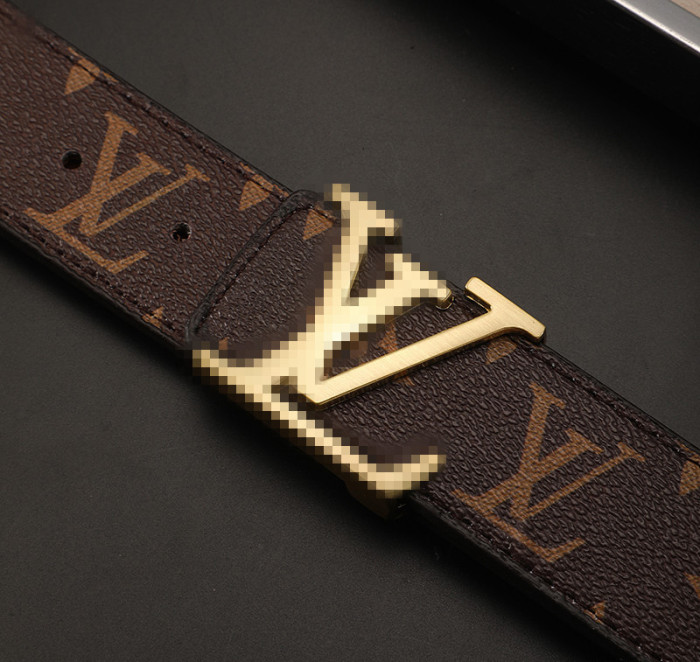 Smooth Buckle Belt with Monogram Letters for Men