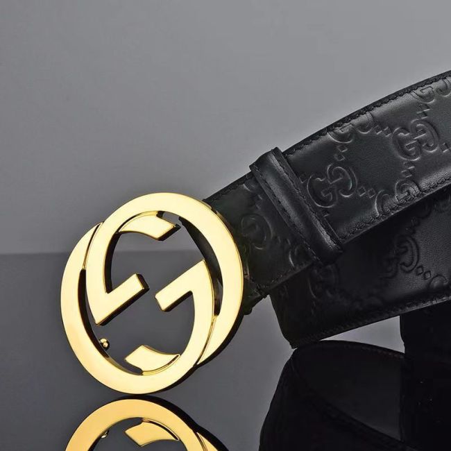 Double G letter buckle simple business men's leather Belt