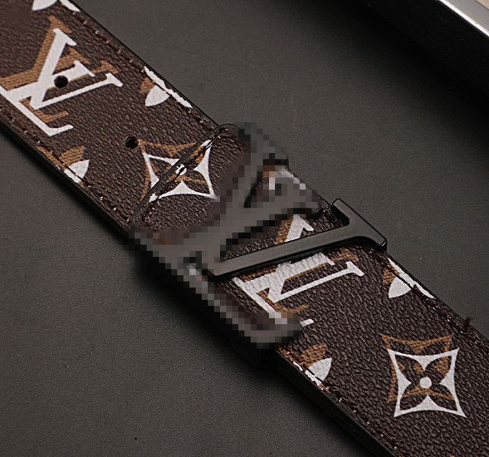 Smooth Buckle Belt with Monogram Letters for Men