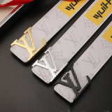 Smooth Buckle Belt with Monogram Letters for Men