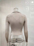 Slim Fit Long Sleeves Collar Cardigan Top