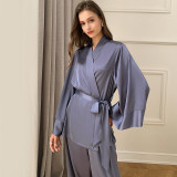 Long-sleeved French-style Ice Silk Satin Home Wear Thin Set
