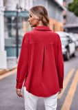 Casual Double Pockets and Single Button Closure Long-Sleeved Shirt
