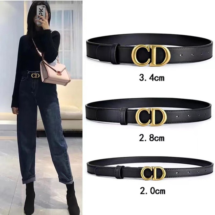 Black Decorative Thin Waist Belt in PU Leather