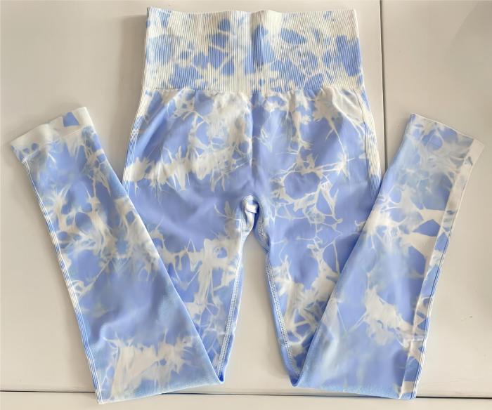 ie-Dye Seamless Outerwear Floral Print for Running Workout Fitness Leggings for Women