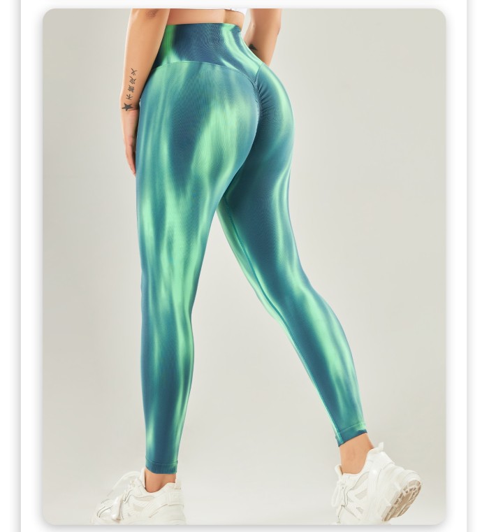 Tie-dye Seamless High Waist, Peach Butt, Breathable and Sweat-wicking Tight-fitting Yoga Pants Leggings