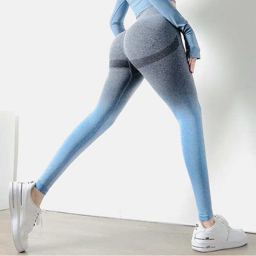 Gradient Seamless High Waist Breathable Elasticity Yoga Pants