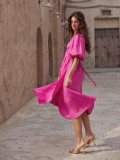 Elegant Summer High Waist Cotton A-line Dress