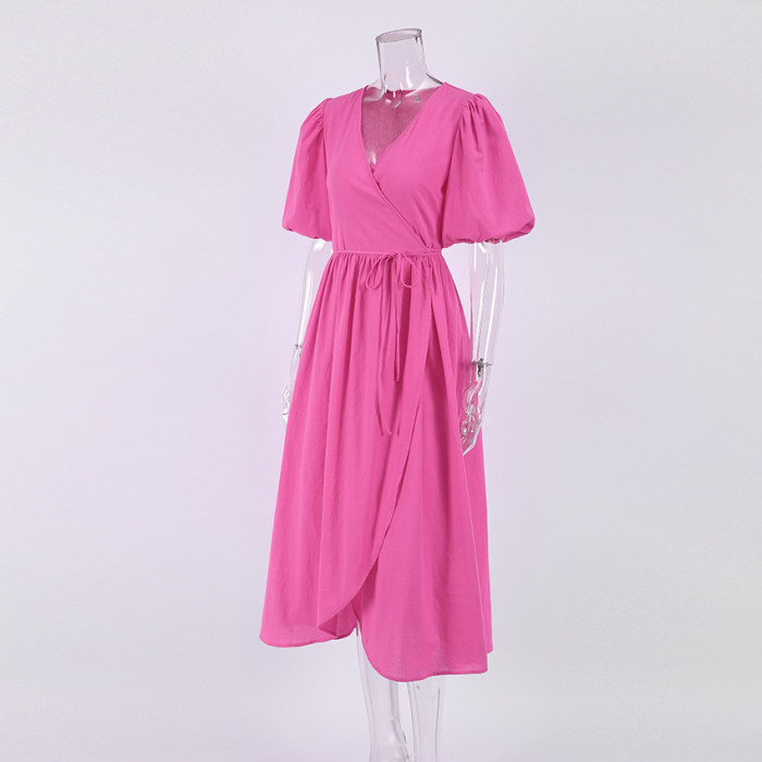 Elegant Summer High Waist Cotton A-line Dress