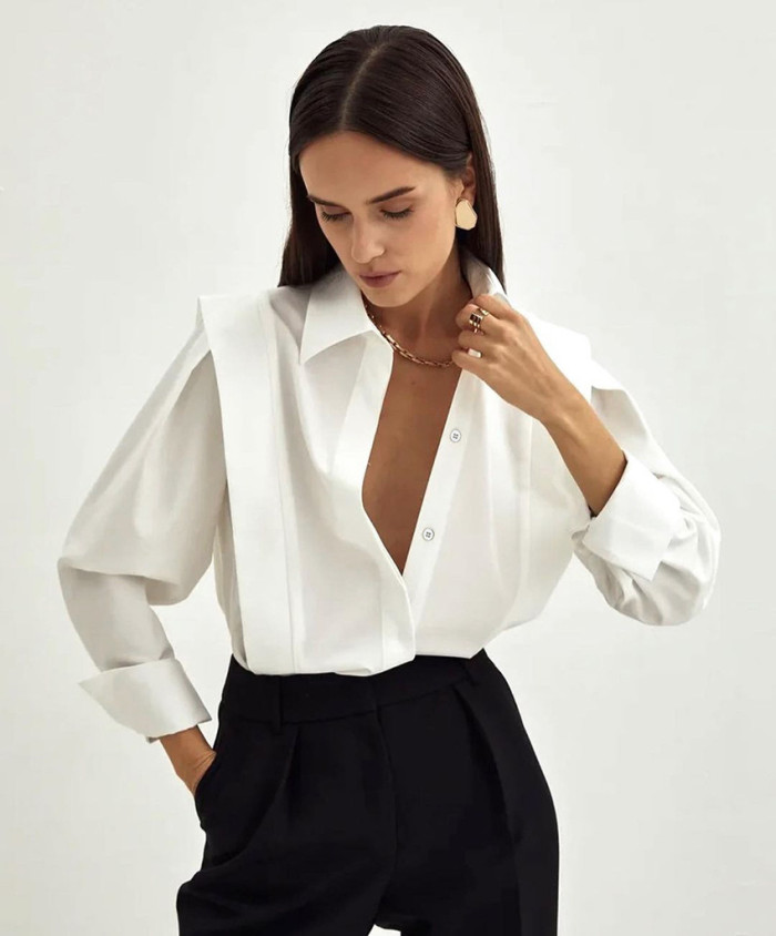 Cotton Right Angle Shoulder Shirt for women