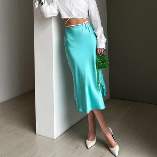 Elegant High Waist A-line Skirt