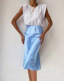 Elegant High Waist A-line Skirt
