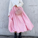 Chic and Breezy Satin Flouncy Skirt
