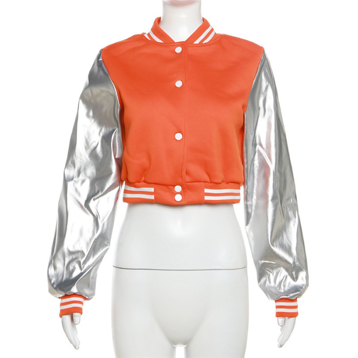 Fashionable Embroidered Patchwork Slim-fit Jacket Baseball Uniform Coat