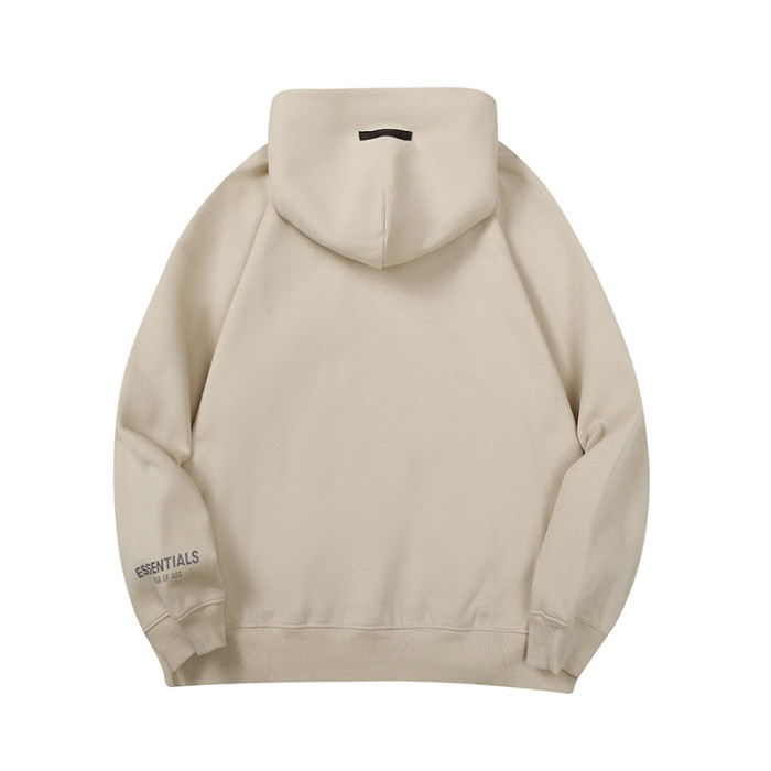Cotton Essentials Minimalist Letter Hooded Fleece Sweatshirt
