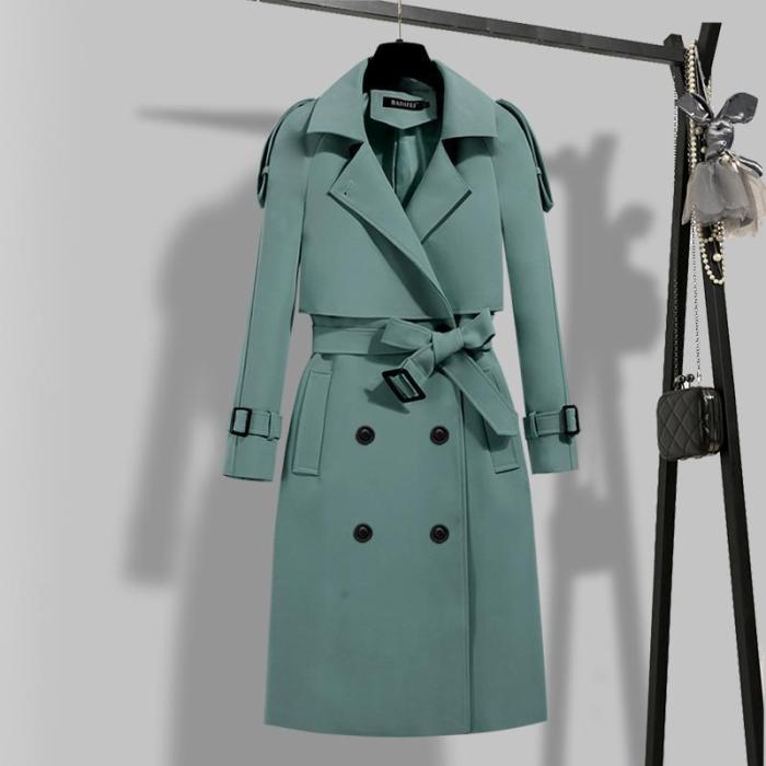 Chic Waist-Cinching Suit Jacket Trench Coat
