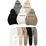 Essentials flocked hooded sweatshirt jogging suit