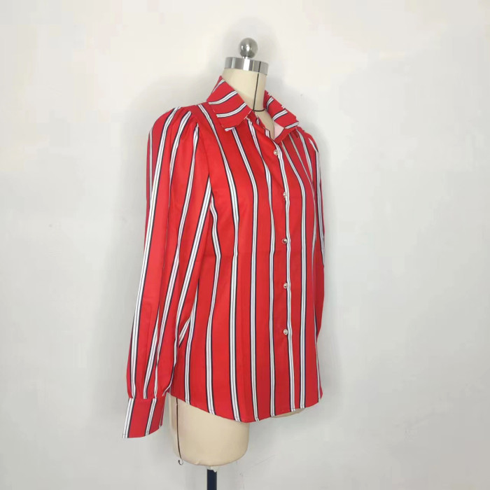 Striped Loose-fit Cardigan with Long Sleeves