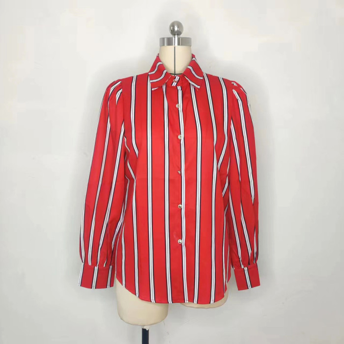 Striped Loose-fit Cardigan with Long Sleeves
