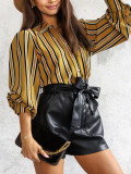 Striped Loose-fit Cardigan with Long Sleeves