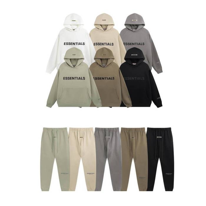 Essentials flocked hooded sweatshirt jogging suit