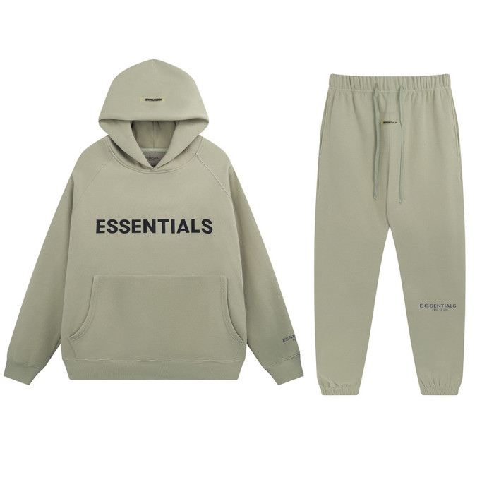 Essentials flocked hooded sweatshirt jogging suit