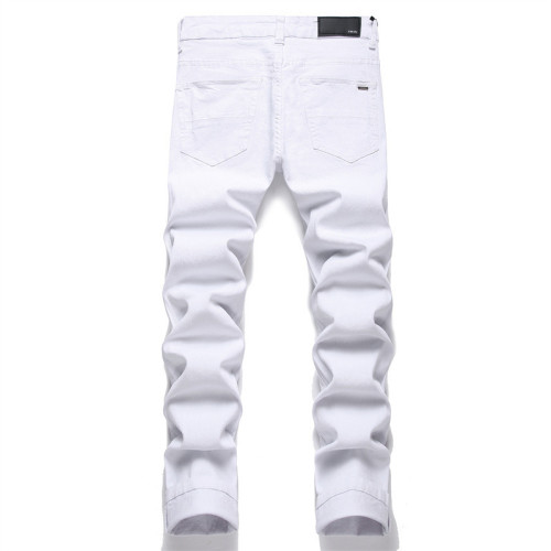 Men's White Simple Trendy and Stretchy Skinny Jeans