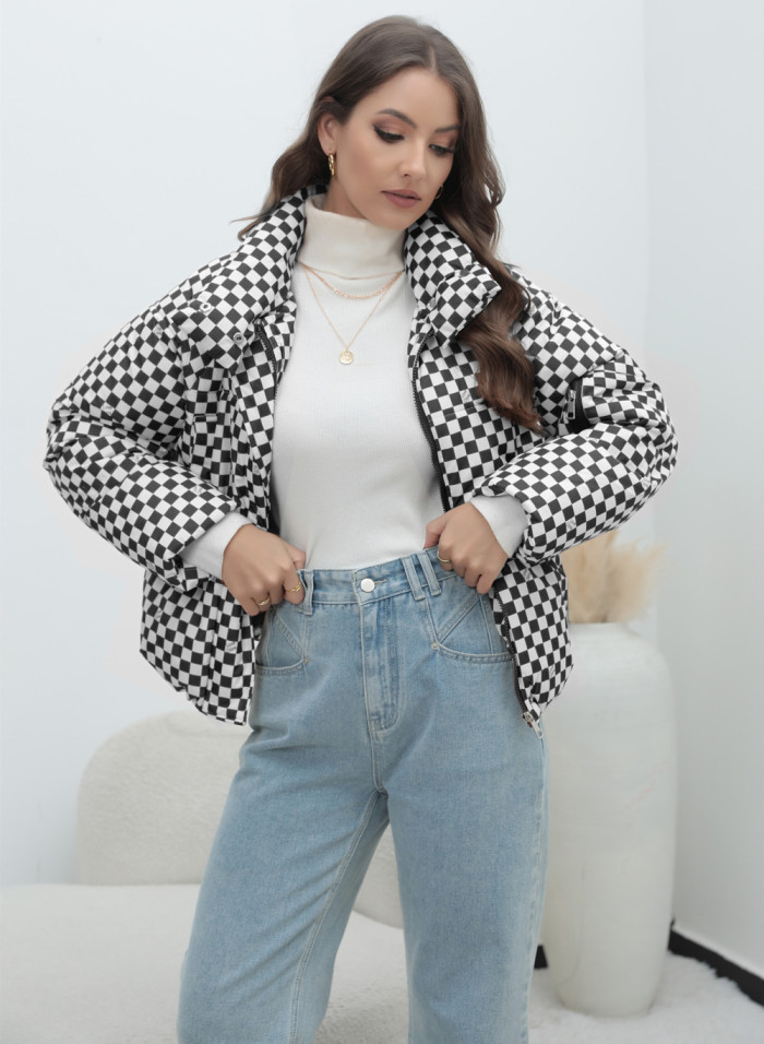 Fashionable Blend of Style and Warmth Plaid Women's Coat