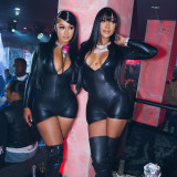Sexy and Slim Zipper Nightclub Style Bodysuit