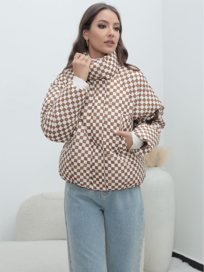 Fashionable Blend of Style and Warmth Plaid Women's Coat